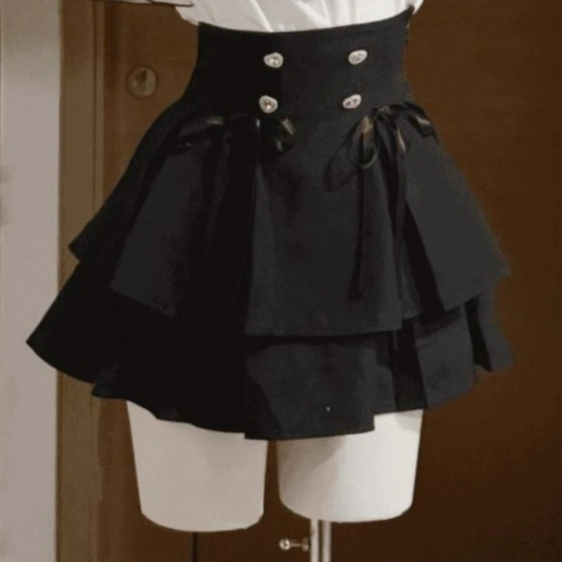 Women's Sweet Y2K Bow Blouse & Mini Skirt Set