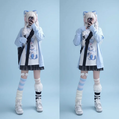 Japanese Woman Clothing with Removable Sleeve T-Shirts Short - Vusy Kawaii Shop