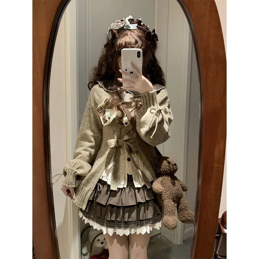 Autumn Suit Lolita Lolita Cute Sweet Mint Sweater Shirt - Vusy Kawaii Shop