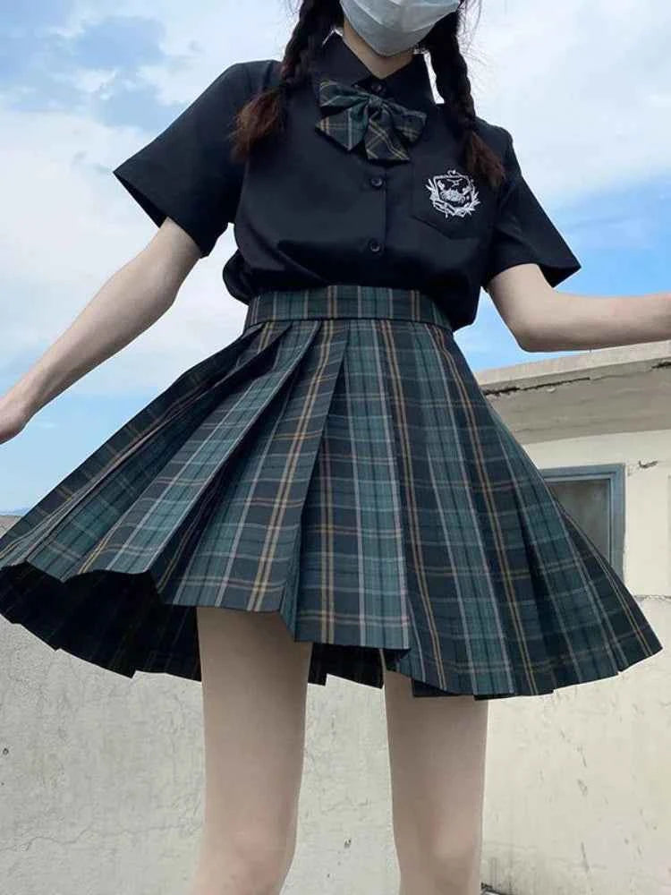 Uniform Skirt Women Spring Japanese Preppy Uniform Plaid