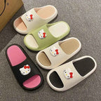 Sanrios Hello Kittys Slippers Soft Flat Shoes Women Cartoon Cute Home Slipper Anti Slip Female Summer Sweet Sandals Casual Shoes