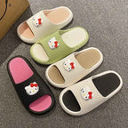 Sanrios Hello Kittys Slippers Soft Flat Shoes Women Cartoon Cute Home Slipper Anti Slip Female Summer Sweet Sandals Casual Shoes