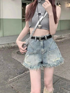 Summer High Waisted A-Line Hot Pants American Retro Hole