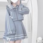 Women's Gothic Lolita Hooded Jacket & Lace-Trim Skirt Set
