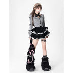 Winter Sexy Kawaii Two Piece Set Women Slash Neck Tops - Vusy Kawaii Shop