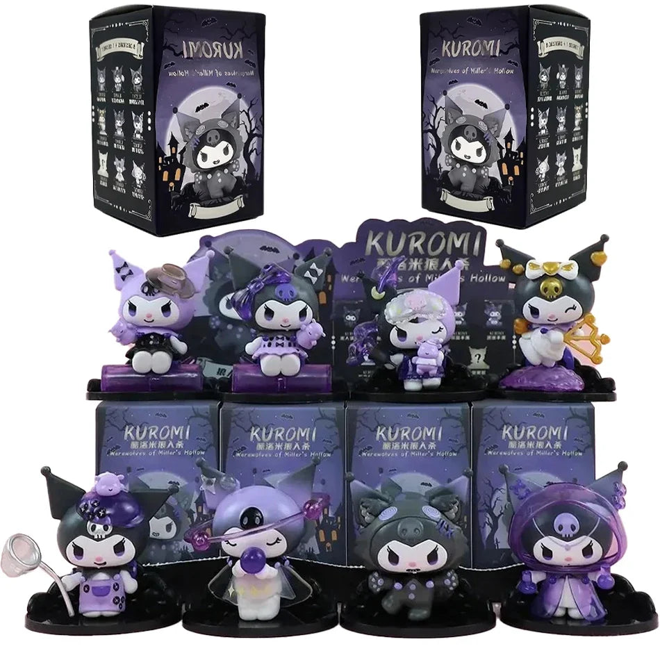 Kuromi Werewolves of Miller's Hollow blind box figures with packaging, front view