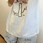 Kawaii Sanrio Chiikawa Nightwear Summer Thin Round Neck - Vusy Kawaii Shop