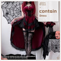 Burgundy Gothic Vampire Halloween Dress