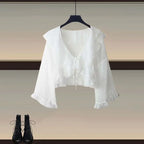 Denim Skirt Elegant Sunscreen Shirt Korean Spring-Summer - Vusy Kawaii Shop