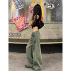 Trendy Oversized Distressed Jeans for Kawaii Fashion