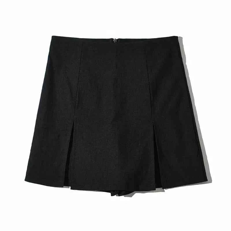 Black Split Mini Skirt for Women