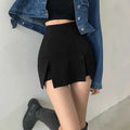 Black Split Mini Skirt for Women