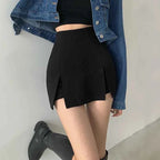 Black Split Mini Skirt for Women