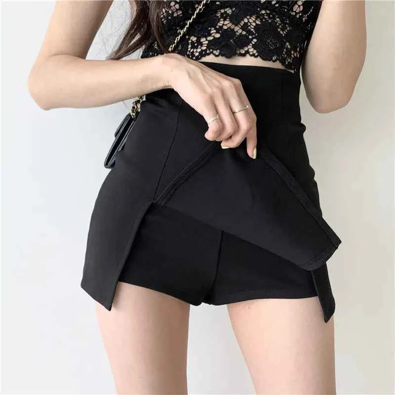 Black Split Mini Skirt for Women