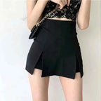 Black Split Mini Skirt for Women