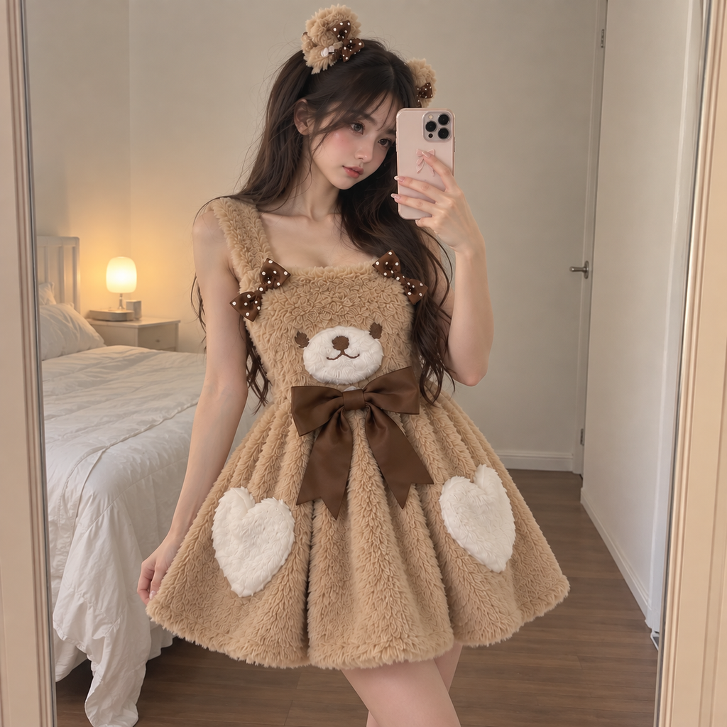 Women's Sweet Lolita Off-Shoulder Spaghetti-Strap Mini Dress