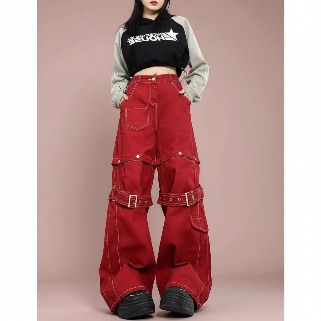 Cargo Jeans Red - Cuerpo completo mejorada
