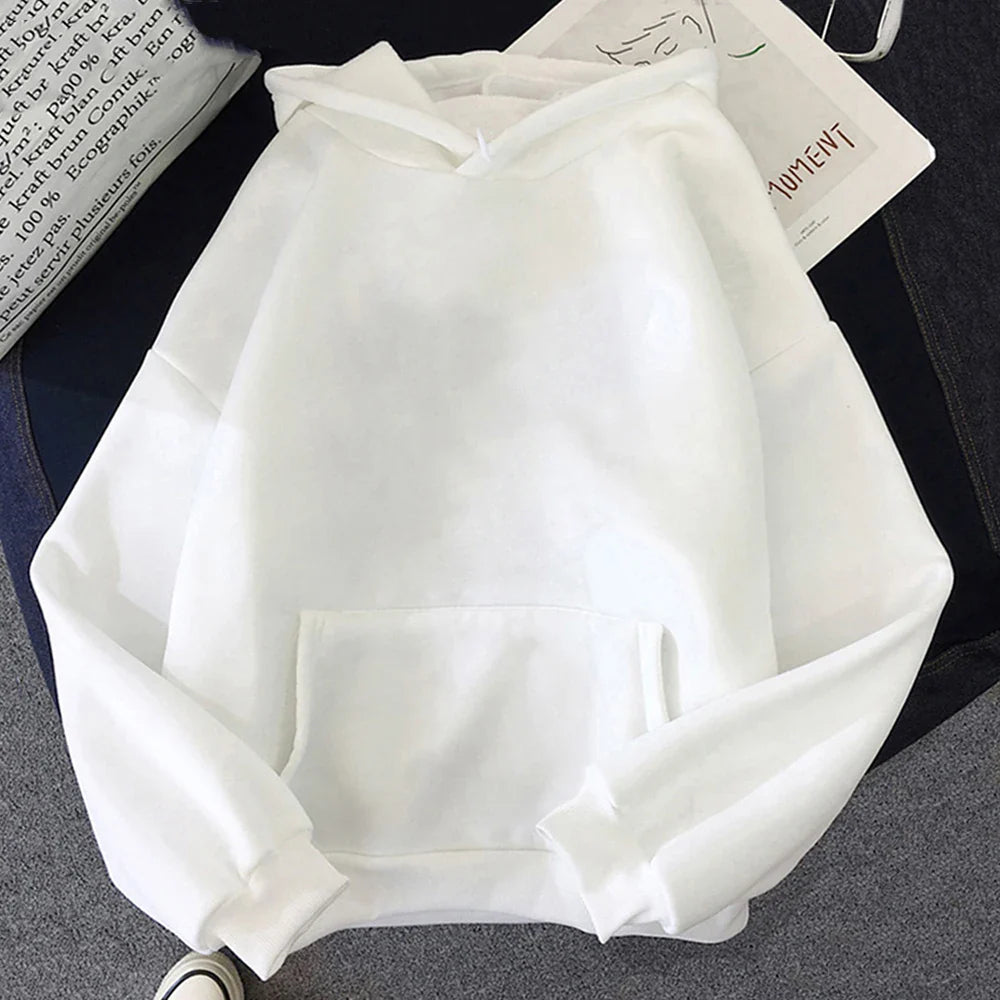 White panda bear graphic pullover hoodie with front pocket and long sleeves from Vusy Kawai Shop