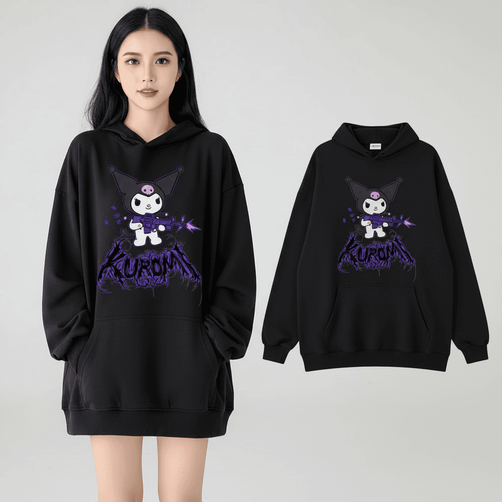 Niedlicher japanischer Kuromi Hoodie für Damen