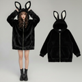 Cute Rabbit Hooded Jacket for Women Cozy Plush