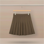 Dark brown pleated mini skirt on clip hanger