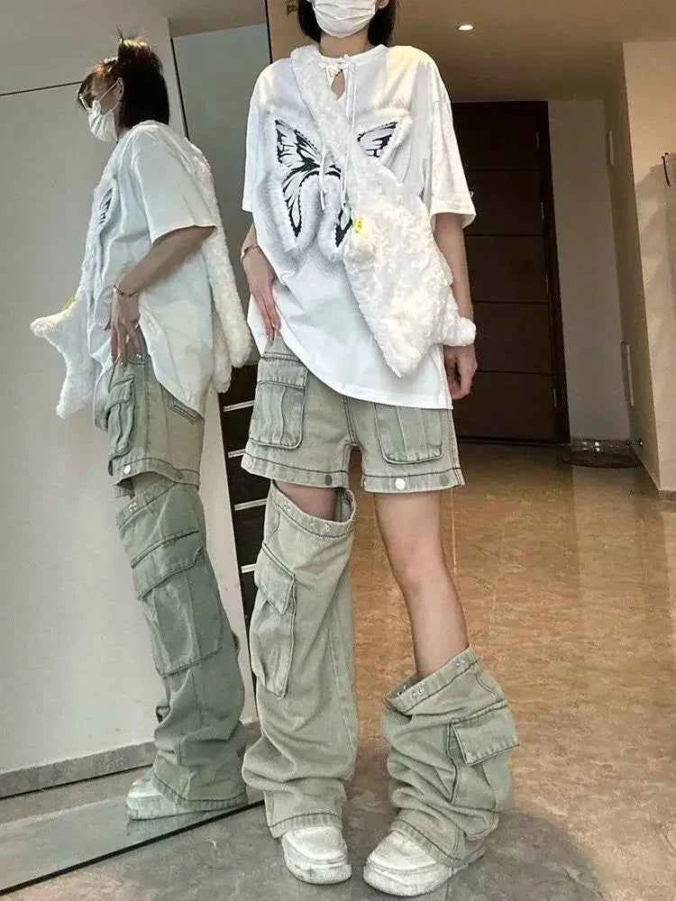 Detachable Cargo Jeans for Women
