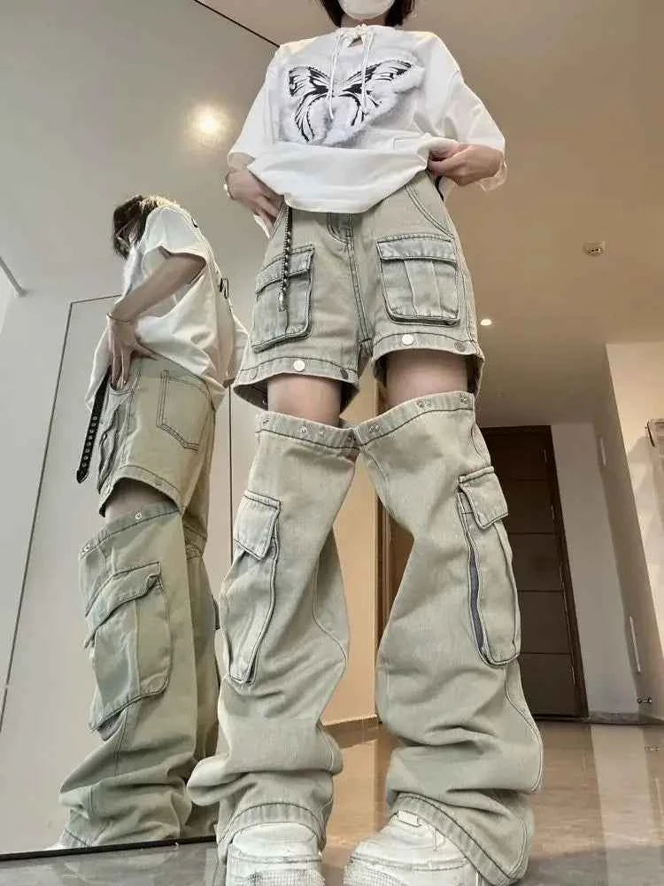 Detachable Cargo Jeans for Women