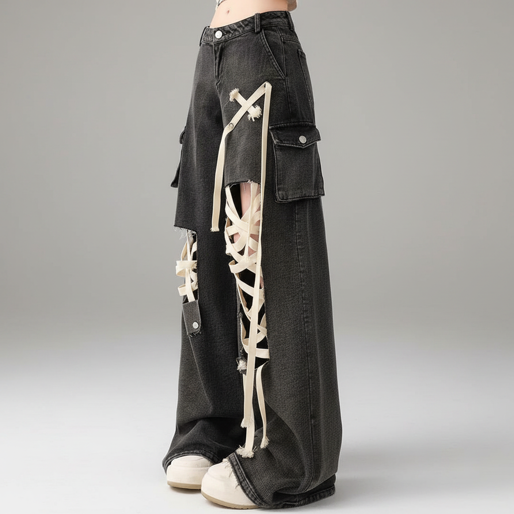 Gothic Jeans - Detalle lace-up