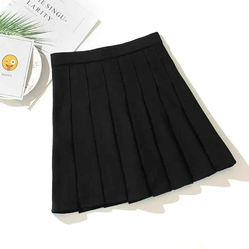 Gothic Pleated Mini Skirt with Cross Design
