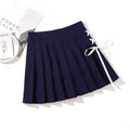 Gothic Pleated Mini Skirt with Cross Design