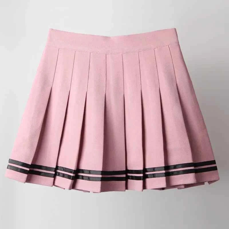 Gothic Pleated Mini Skirt with Cross Design