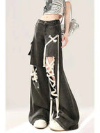 Gothic Ripped Jeans for Women Unique Style