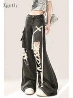 Gothic Ripped Jeans for Women Unique Style