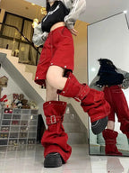 Harajuku Cargo Jeans in Red for Unique Style