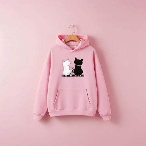 Kawaii Love Cats Hoodie model wearing
