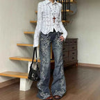 Harajuku Gemstone Jeans for Trendy Style