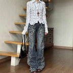 Harajuku Gemstone Jeans for Trendy Style