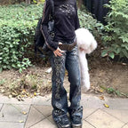 Harajuku Gemstone Jeans for Trendy Style