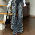 Harajuku Gemstone Jeans for Trendy Style