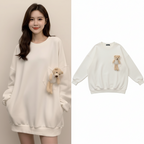 Sweat-shirt Harajuku oversize en peluche mignonne
