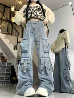 High Waist Cargo Jeans for Women