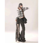 Vusy Kawai Shop High Waist Ripped Black Jeans for Women