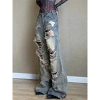 High Waist Vintage Ripped Women's Jeans