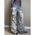 High Waist Vintage Ripped Women's Jeans