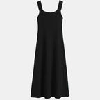 Black sleeveless knit dress from Womens Sleeveless Knit Dress Cardigan Two Piece Set by Vusy Kawai Shop