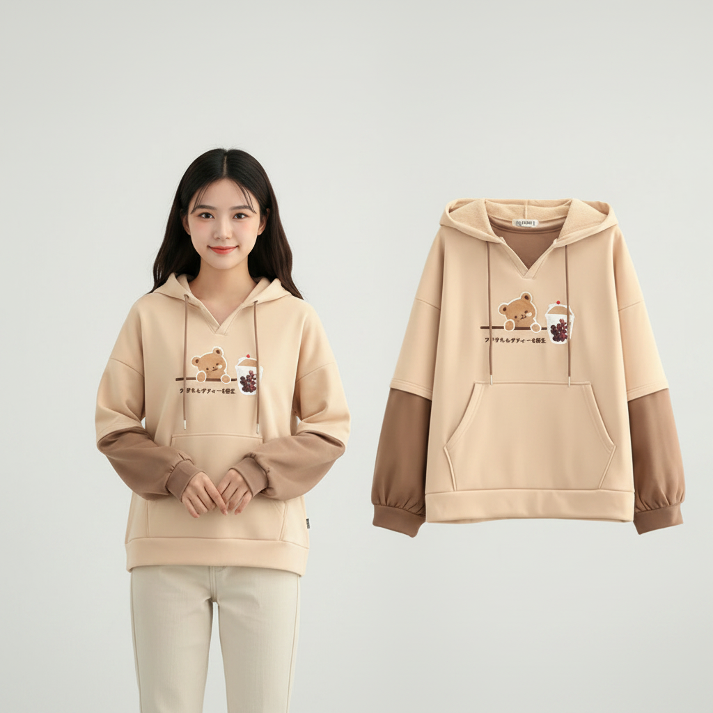Kawaii Bear Japanese Hoodie for Women