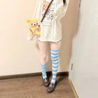 Vusy Kawai Shop kawaii cartoon long sleeve t shirt featuring cute bear characters in light pastel colors