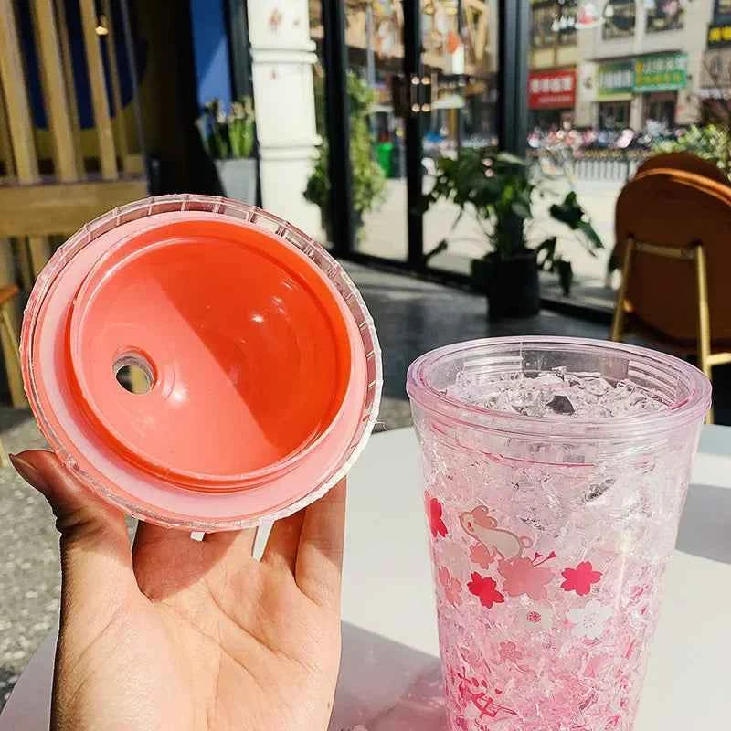 Kawaii Cherry Blossom Water Bottle – Stylish Hydration with a Floral Touch