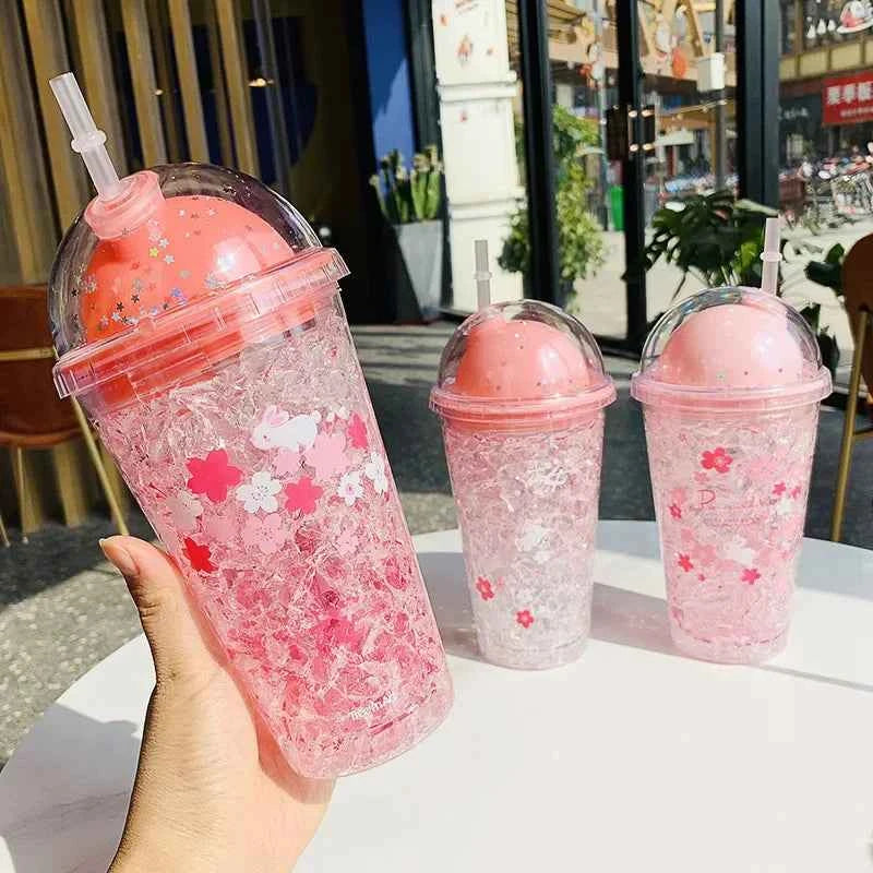 Kawaii Cherry Blossom Water Bottle – Stylish Hydration with a Floral Touch