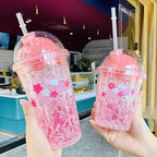 Kawaii Cherry Blossom Water Bottle – Stylish Hydration with a Floral Touch